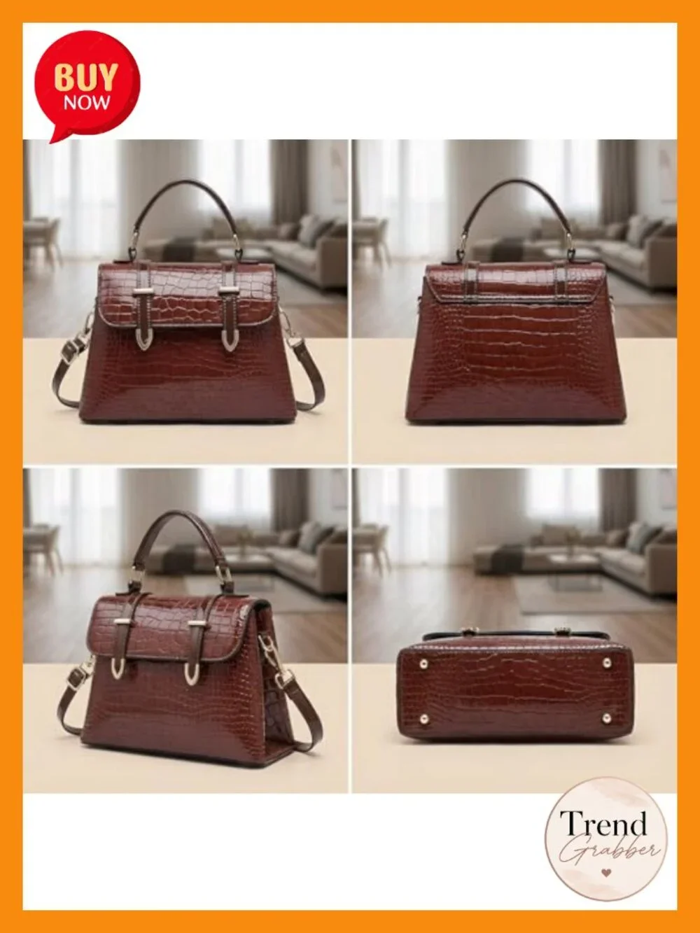Patent Crocodile Clutches for Women, Small Trendy Top Handle Handbags Flap Purse